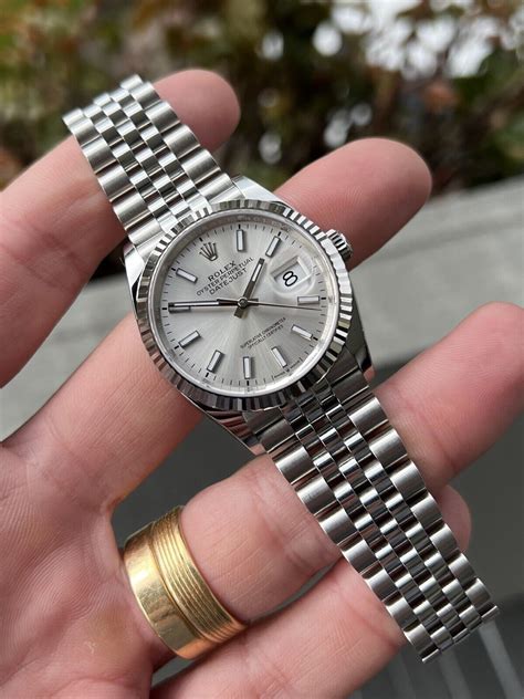 rolex date just silver|Rolex Datejust silver dial 36mm.